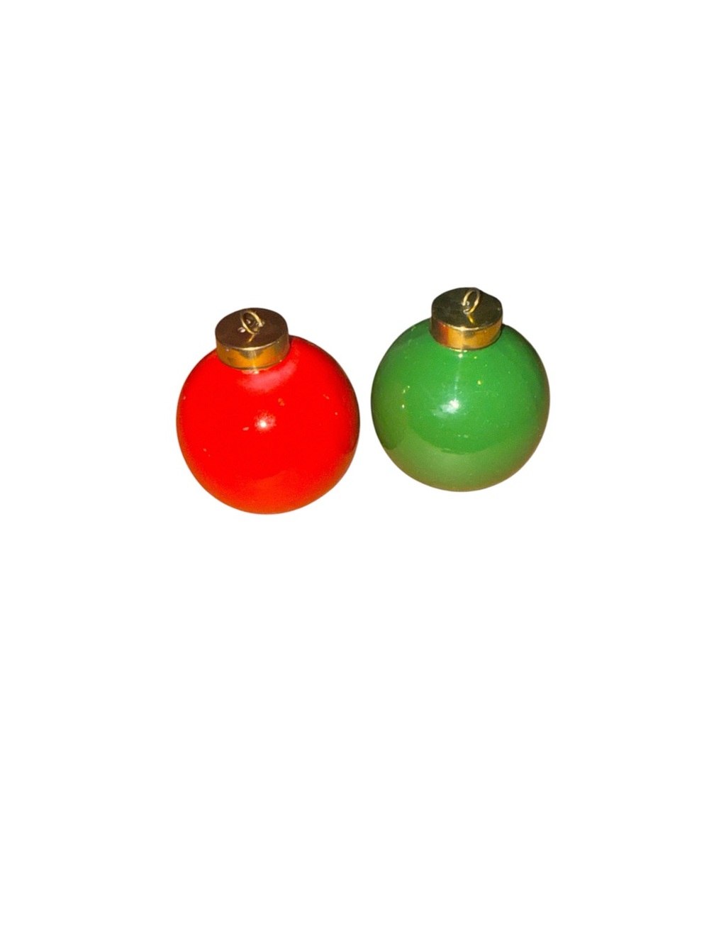 Vintage Christmas ornament salt and pepper shakers